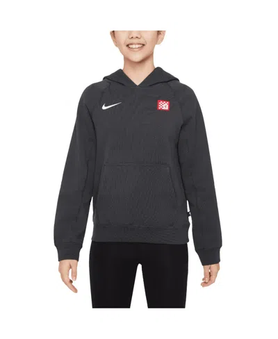 NIKE BIG BOYS AND GIRLS BLACK LIVERPOOL THIRD AIR PULLOVER HOODIE