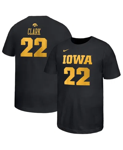 NIKE BIG BOYS AND GIRLS CAITLIN CLARK BLACK IOWA HAWKEYES RETIRED PLAYER NAME NUMBER CORE T-SHIRT