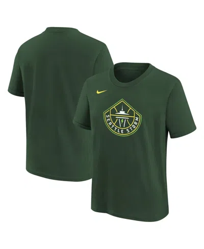 NIKE BIG BOYS AND GIRLS HUNTER GREEN SEATTLE STORM ESSENTIAL LOGO T-SHIRT