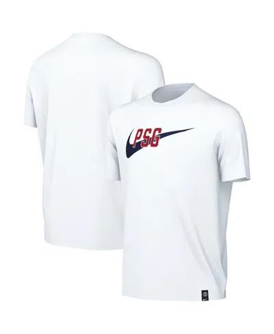 NIKE BIG BOYS AND GIRLS NIKE WHITE PARIS SAINT-GERMAIN SWOOSH T-SHIRT