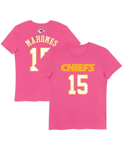 NIKE BIG GIRLS PATRICK MAHOMES PINK KANSAS CITY CHIEFS PLAYER NAME NUMBER T-SHIRT