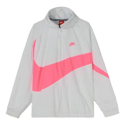 NIKE Nike Big Swoosh Half Zipper Jacket White