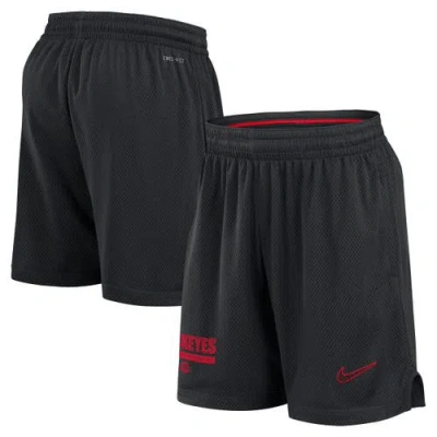 NIKE NIKE BLACK OHIO STATE BUCKEYES 2024 SIDELINE PERFORMANCE MESH SHORTS