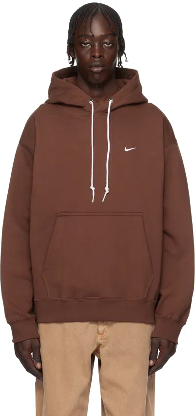 NIKE BURGUNDY SOLO SWOOSH HOODIE