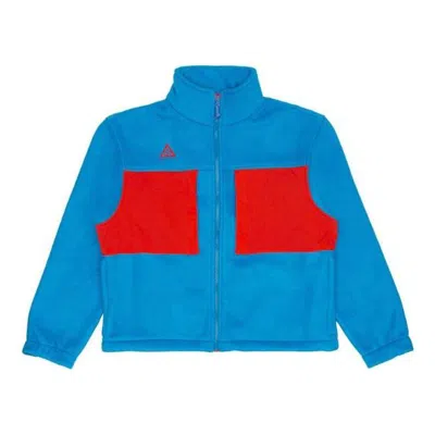 NIKE Nike Casual Cozy Contrasting Colors Fleece Jacket Blue