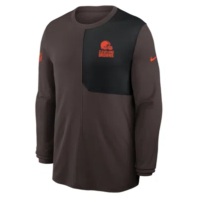 NIKE CLEVELAND BROWNS SIDELINE COACH  MEN'S DRI-FIT NFL LONG-SLEEVE TOP