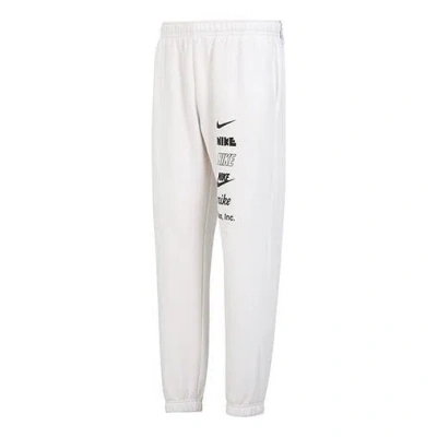 NIKE Nike Club Fleece Multi Logo Pants 'White Black'