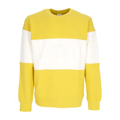 NIKE CLUB PLUS MEN'S LIGHTWEIGHT CREWNECK SWEATSHIRT COLORBLOCK CREWNECK VIVID SULFUR/WHITE