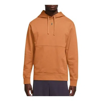 NIKE NIKE COURT HERITAGE FLEECE TENNIS HOODIE 'ORANGE'