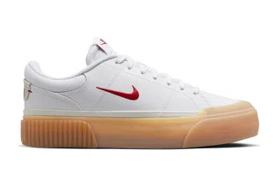 NIKE NIKE COURT LEGACY LIFT WHITE GUM YELLOW SAIL UNIVERSITY RED (WOMEN'S)