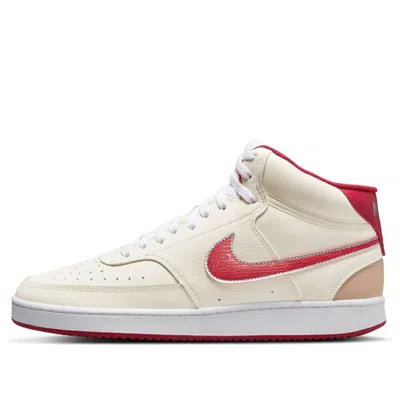 NIKE Nike Court Vision Mid-Top Sneakers White/Red