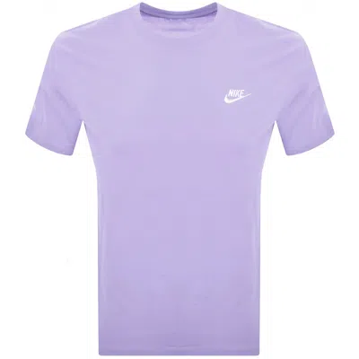 NIKE NIKE CREW NECK CLUB T SHIRT PURPLE