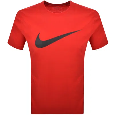NIKE NIKE CREW NECK ICON SWOOSH T SHIRT RED