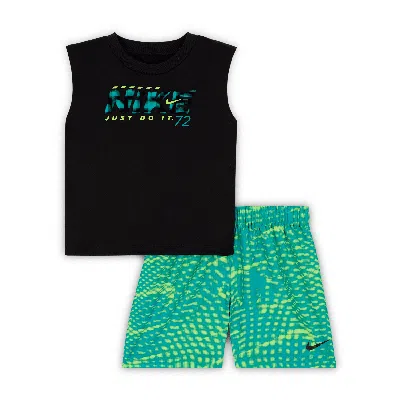 NIKE DRI-FIT BABY (12-) RHYTHM PRINTED 2-PIECE SHORTS SET