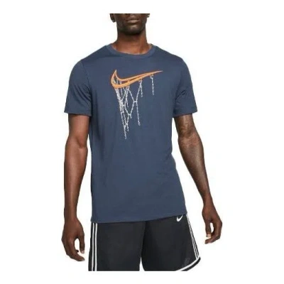 NIKE Nike Dri-fit Fran Swoosh Basket T-shirt 'Navy'
