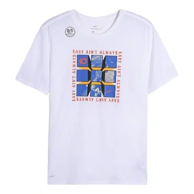 NIKE Nike Dri-Fit KD Durant Printing Quick Dry Short Sleeve White