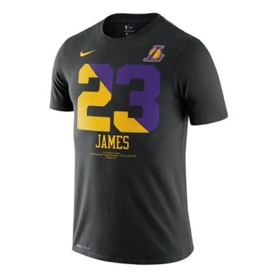 NIKE Nike Dri-FIT LeBron James Basketball Sports Printing Quick Dry Round Neck Short Sleeve Black
