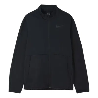 NIKE Nike DRI-FIT logo Colorblock Stand Collar Knit Training Jacket Black