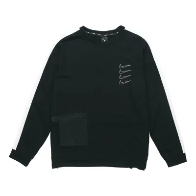 NIKE Nike Dri-fit Logo Knit Quick Dry Training Pullover Black