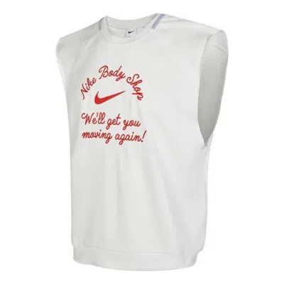 NIKE Nike Dri-FIT Sleeveless Fleece Workout Top 'White'