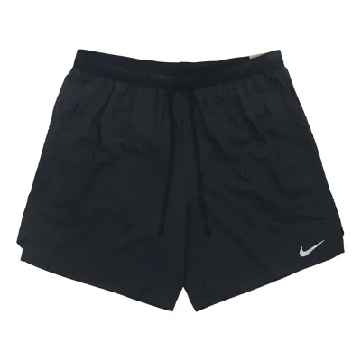 NIKE Nike Dri-FIT Solid Color Logo Printing Straight Quick Dry Breathable Sports Shorts Black
