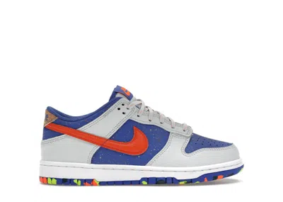 NIKE DUNK LOW PAINT SPLATTER SNEAKERS IN PHOTON DUST/ASTRONOMY BLUE/VOLT