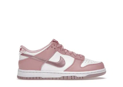 NIKE DUNK LOW SNEAKERS IN WHITE/PINK VELVET