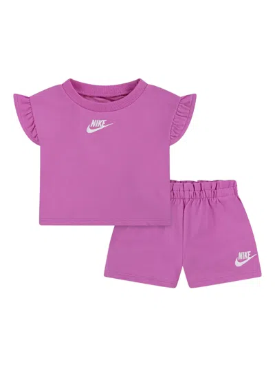 NIKE EMBROIDERED-LOGO SHORTS SET