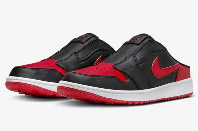 NIKE FJ1214-001 NIKE AIR JORDAN 1 MULE GOLF BRED VARSITY RED BLACK WHITE (MEN'S)