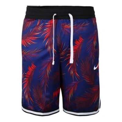 NIKE Nike Flowers Logo Printing Drawstring Basketball Shorts Blue
