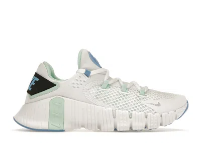NIKE FREE METCON 4 (WOMEN'S) SNEAKERS IN WHITE/MINT FOAM/UNIVERSITY BLUE