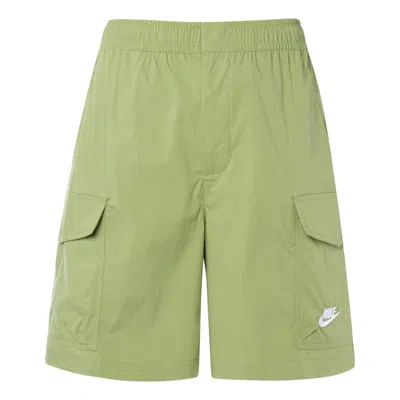 NIKE Nike FW22 Solid Color Logo Embroidered Cargo Shorts Green