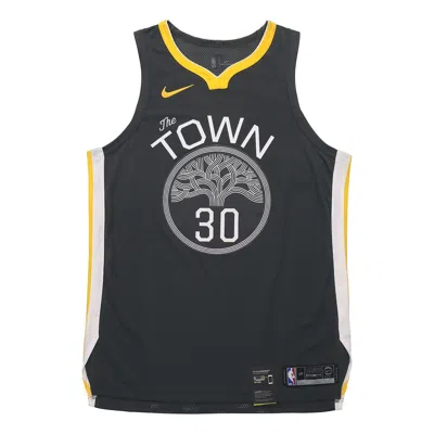 NIKE Nike Golden State Warriors Statement Edition Stephen Curry 30 AU Jersey GSW 'Black Yellow'