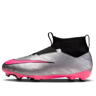 NIKE (GS) Nike Mercurial Superfly 9 Academy 25 MG 'Metallic Silver Shock Pink'