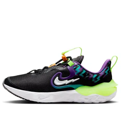 NIKE (GS) Nike Run Flow Easy On/Off Shoes 'Black Teal Nebula Volt'