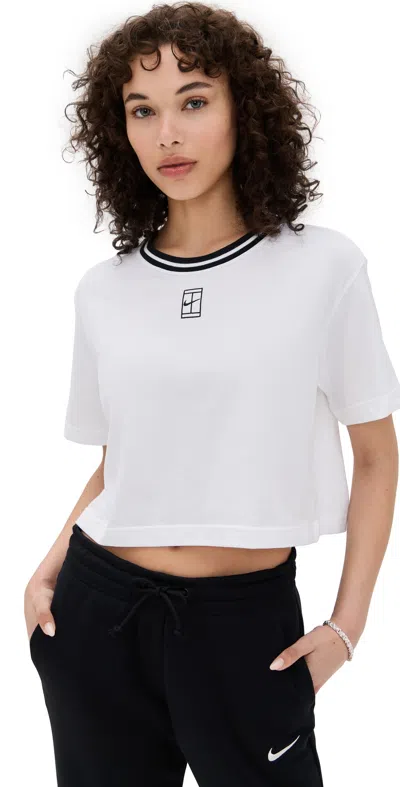 NIKE HERITAGE SHORT SLEEVE CROP TEE WHITE