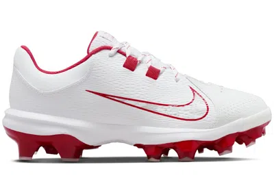 NIKE HYPERDIAMOND 4 PRO MCS (WOMEN'S) SNEAKERS IN WHITE/PURE PLATINUM/UNIVERSITY RED