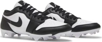 NIKE JORDAN 1 LOW TD FOOTBALL CLEATS PANDA BLACK WHITE (FJ6245 100) - SIZE 7.5