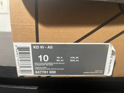 NIKE NIKE KD 6 NOLA GUMBO ALL STAR GREEN GLOW BLACK 647781 930 MEN'S SZ 9.5 10