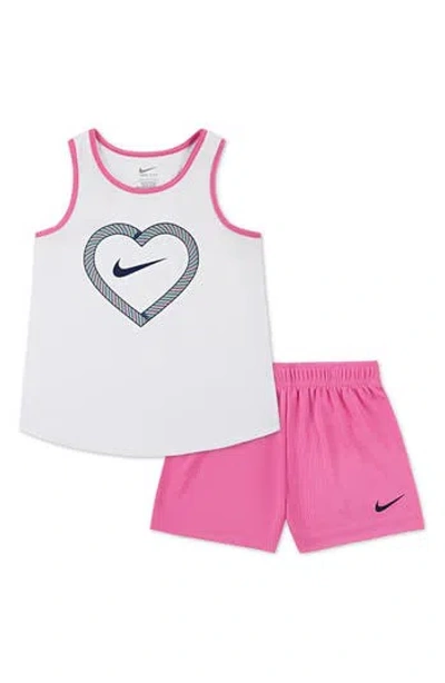 NIKE NIKE KIDS' DRI-FIT HAPPY CAMPER TANK & MESH SHORTS SET