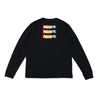 NIKE Nike Letter Print Casual Collar Long Sleeve Male Black