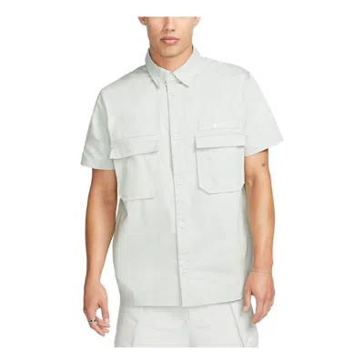 NIKE Nike Life Woven Military Short-Sleeve Button-Down Shirt 'Light Silver'