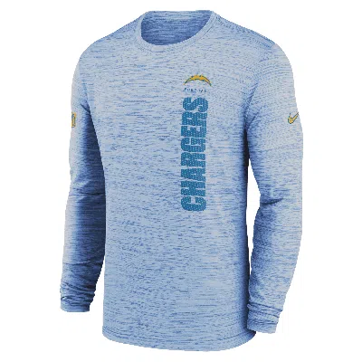 NIKE LOS ANGELES CHARGERS SIDELINE VELOCITY  MEN'S DRI-FIT NFL LONG-SLEEVE T-SHIRT