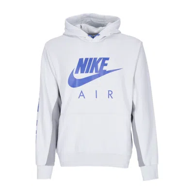NIKE MEN'S AIR BASKETBALL PULLOVER HOODIE PHOTON DUST/PARTICLE GREY/HYPER ROYAL