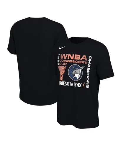 NIKE MEN'S AND WOMEN'S BLACK MINNESOTA LYNX 2024 WNBA COMMISSIONER'S CUP CHAMPIONS T-SHIRT