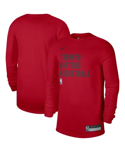 NIKE MEN'S AND WOMEN'S NIKE RED TORONTO RAPTORS 2023/24 LEGEND ON-COURT PRACTICE LONG SLEEVE T-SHIRT