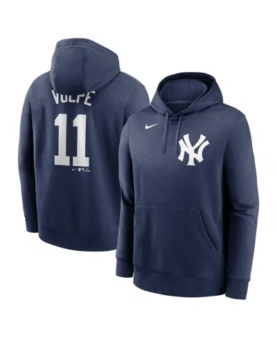 NIKE MEN'S ANTHONY VOLPE NAVY NEW YORK YANKEES PLAYER NAME NUMBER CLUB PULLOVER HOODIE
