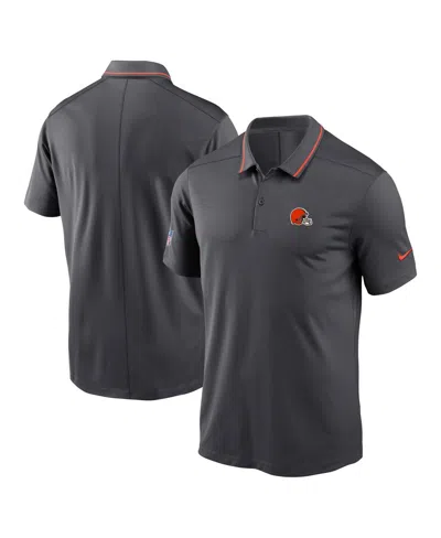 NIKE MEN'S ANTHRACITE CLEVELAND BROWNS SIDELINE VICTORY PERFORMANCE POLO SHIRT