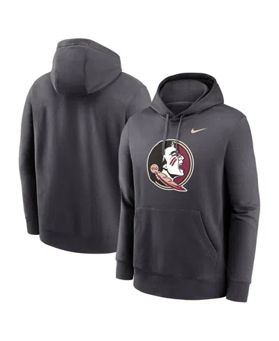 NIKE MEN'S ANTHRACITE FLORIDA STATE SEMINOLES PRIMETIME CLUB FLEECE PULLOVER HOODIE