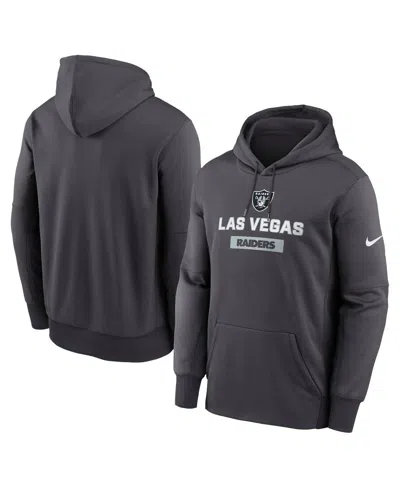 NIKE MEN'S ANTHRACITE LAS VEGAS RAIDERS TOSS SWEEP PERFORMANCE PULLOVER HOODIE